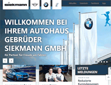 Tablet Screenshot of bmw-siekmann.de